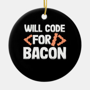 Ornamento De Cerâmica Programador Codificará Para Bacon