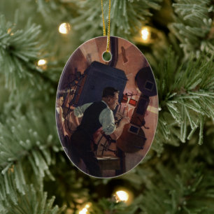 Ornamento De Cerâmica Projetista de Cinema, Vintage Business