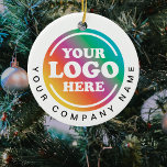 Ornamento De Cerâmica Promocional de logotipo corporativo Natal<br><div class="desc">item de promocional da empresa de negócios do excelente. Basta adicionar seu próprio logotipo e personalizar os detalhes da empresa usando o modelo fornecido.</div>