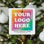 Ornamento De Cerâmica Promocional de logotipo da empresa Natal<br><div class="desc">Decorre uma árvore de natal de escritório,  compro ou de negócios com esses ornamentos de promocionais de logotipo personalizados. Que maneira divertida e excelente de promover o seu negócio durante a época festiva de férias ou de os dar aos empregados funcionarios como presente de guardiã.</div>