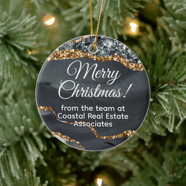 Ornamento De Cerâmica Promocional negro Dourado corporativo da empresa (Árvore)