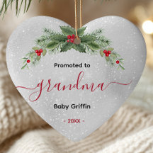 Promoted to grandma baby announcement heart
