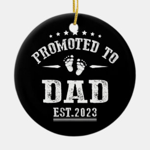 Ornamento De Cerâmica Promovido ao Pai 2023 pela primeira vez pais novos
