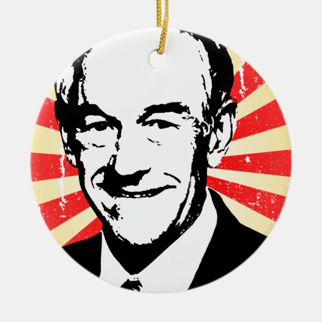 Ornamento De Cerâmica Propaganda de Ron Paul (Frente)