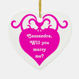 Ornamento De Cerâmica Proposta de casamento cardíaco