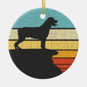 Ornamento De Cerâmica Proprietário do Rottweiler Retro Vintage 60s 70s