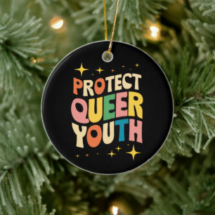 Ornamento De Cerâmica Proteja Jovens Queer Proteja Crianças Trans LGBTQ