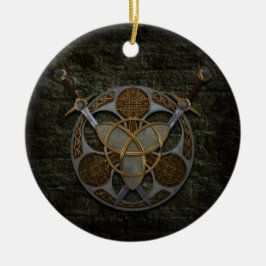 Ornamento De Cerâmica Protetor e espadas celtas