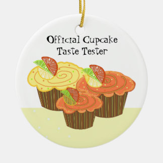 Ornamento De Cerâmica Provador Oficial de Cupcake