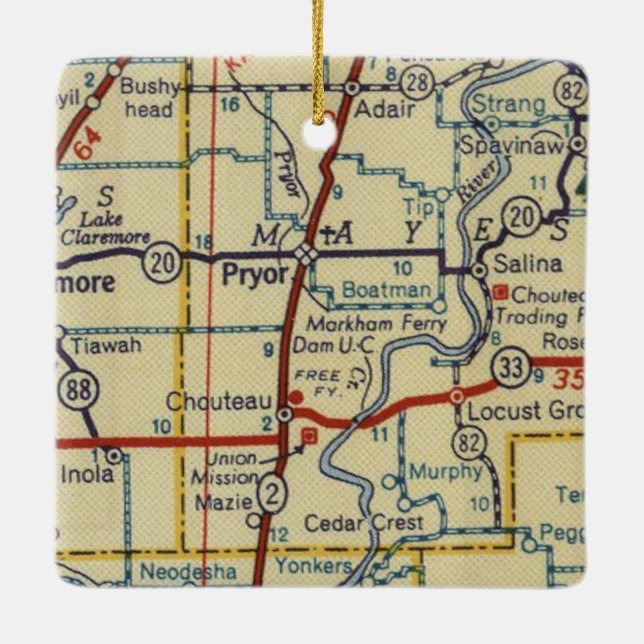 Ornamento De Cerâmica Pryor Oklahoma (Verso)