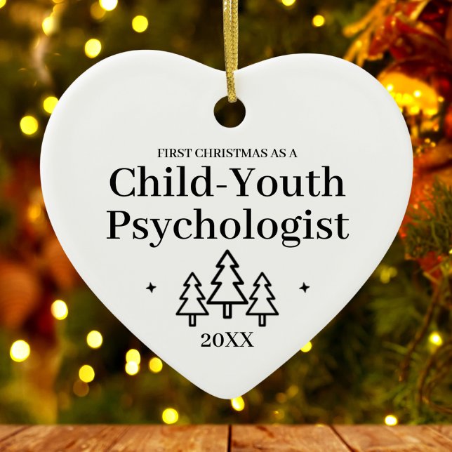 Ornamento De Cerâmica Psicóloga da Juventude Infantil no Natal do Novo E (Child Youth Psychologist New Job Christmas Ceramic Ornament
)