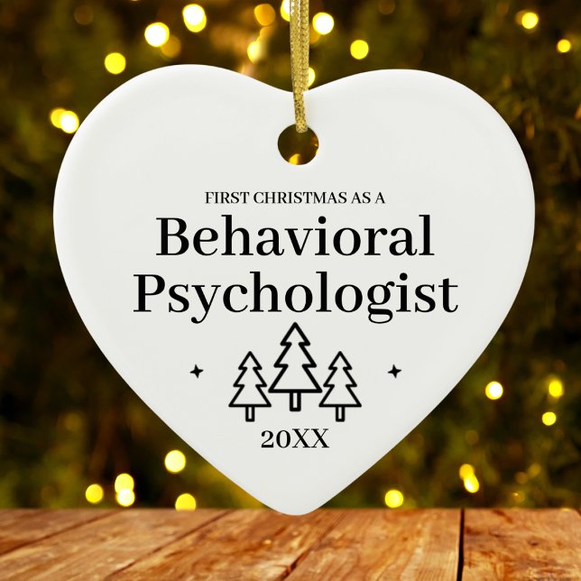 Ornamento De Cerâmica Psicólogo Comportamental Novo Natal (Behavioral Psychologist New Job Christmas Ceramic Ornament
)