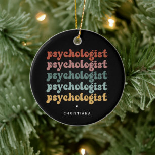 Ornamento De Cerâmica Psicólogo Personalizado Psicologia Retro