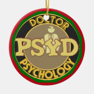 Ornamento De Cerâmica PsyD LOGO DOCTOR DA PSICOLOGIA PSICOLÓGICA