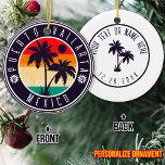 Ornamento De Cerâmica Puerto Vallarta Mexico Retro Palm tree Viagem 60s<br><div class="desc">Puerto Vallarta Mexico Vintage, 60s Souvenirs. Puerto Vallarta Beach Mexico - Retro Tropical Palm Tree 60s Souvenirs Vintage design faz um excelente de Natal ou presente de aniversário para fãs da praia de Puerto Vallarta. A design de vibração do verão é um presente perfeito para amantes de viagem e fãs...</div>