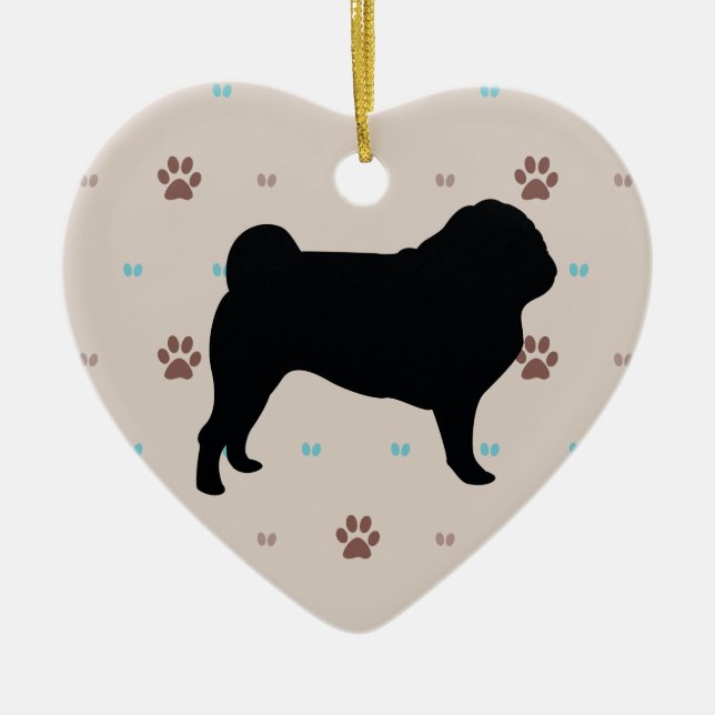 Ornamento De Cerâmica Pug (Frente)