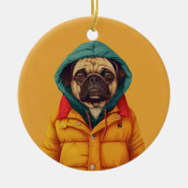 Ornamento De Cerâmica Pug