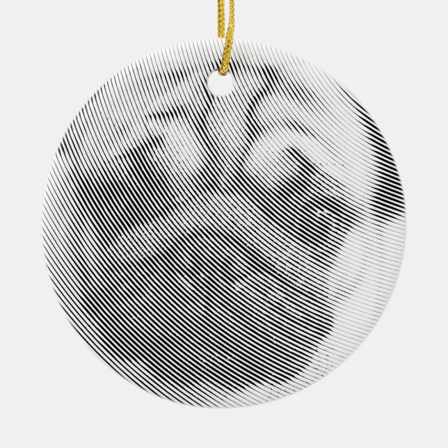 Ornamento De Cerâmica Pug Face (Frente)