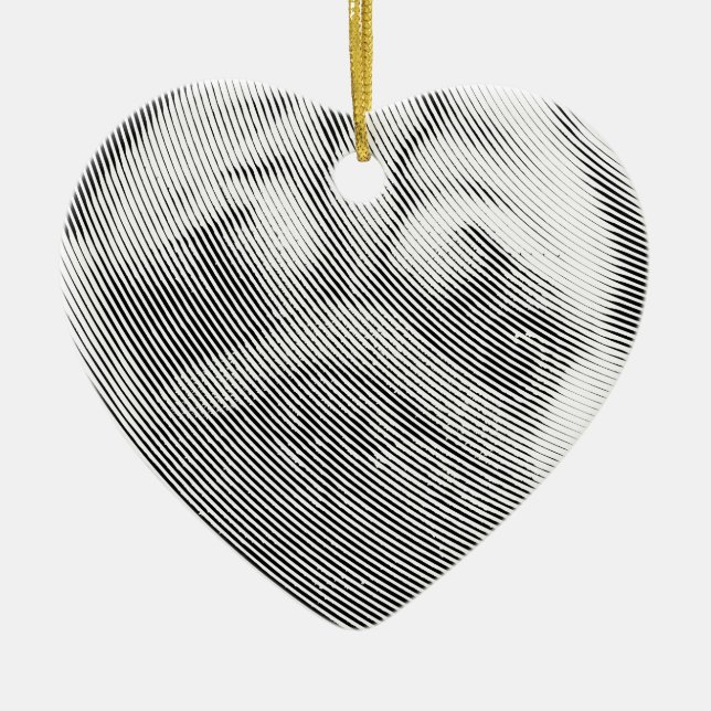 Ornamento De Cerâmica Pug Face (Frente)