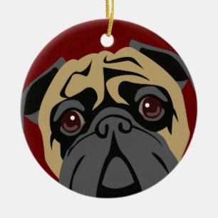 Ornamento De Cerâmica Pug peluches