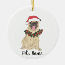 Ornamento De Cerâmica Pug Personalizado