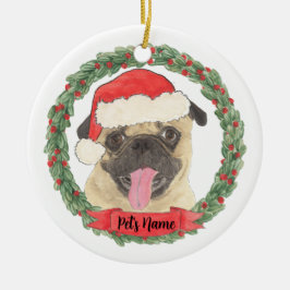Ornamento De Cerâmica Pug Personalizado