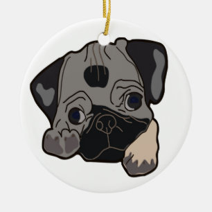 ORNAMENTO DE CERÂMICA PUG PUPPY DOG