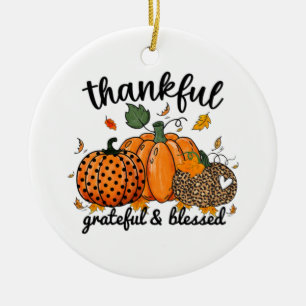 Ornamento De Cerâmica Pumpkin Agradável E Abençoado