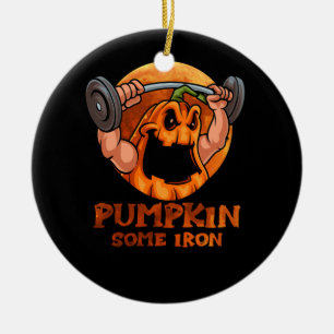 Ornamento De Cerâmica Pumpkin Algum Elevação de Workout de Gym Dia de as