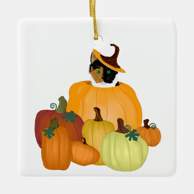 Ornamento De Cerâmica Pumpkin Patch Ornament (Frente)
