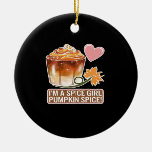 Ornamento De Cerâmica Pumpkin Spice Girl Fall Sticker
