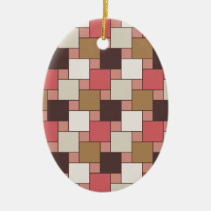 Ornamento De Cerâmica Pumpkin Spice Weave Patterno