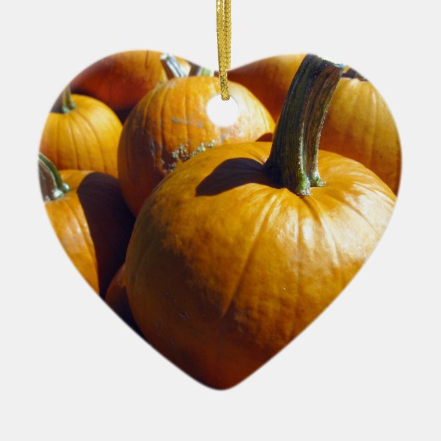 Ornamento De Cerâmica Pumpkins Laranja (Frente)