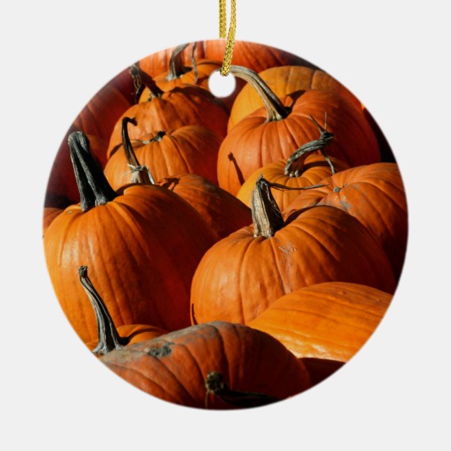 Ornamento De Cerâmica Pumpkins Ornament (Frente)