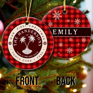 Ornamento De Cerâmica Punta Cana República Dominicana Palm Tree Souvenir