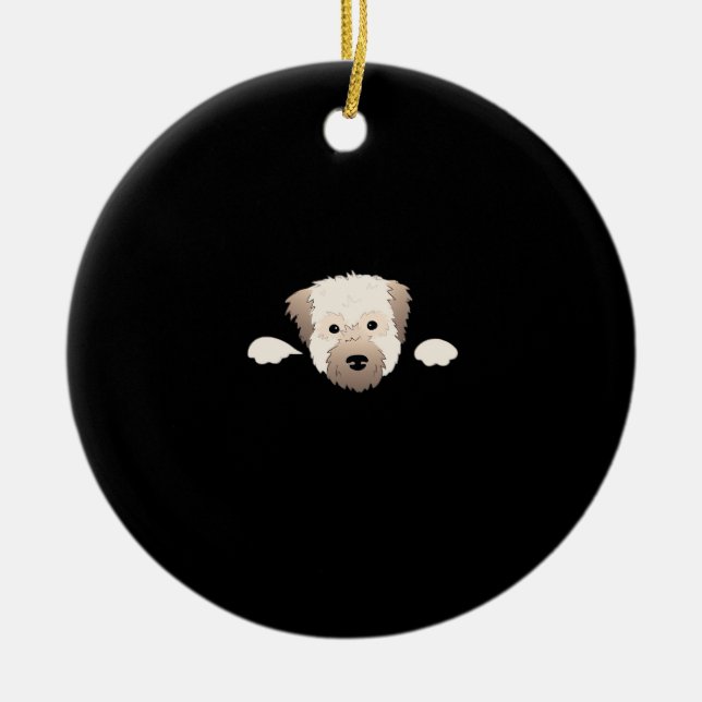 Ornamento De Cerâmica Pup Peekabo (Frente)