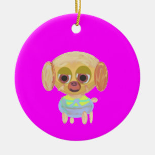 Ornamento De Cerâmica Puppy Birthday