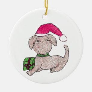 Ornamento De Cerâmica Puppy de Natal bonito
