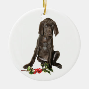 Ornamento De Cerâmica Puppy de Ponteiro de Natal