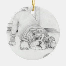 Ornamento De Cerâmica Puppy Reproduzido