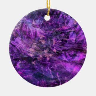 Ornamento De Cerâmica Purple Abstract Galaxy Ornament