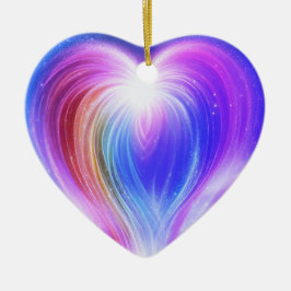 Ornamento De Cerâmica Purple+Blue+White on a Beautiful Valentine Tree