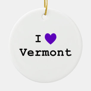 Ornamento De Cerâmica Purple I Love Vermont