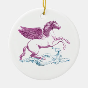 Ornamento De Cerâmica Purple Pegasus Ornament