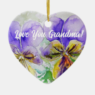 Ornamento De Cerâmica Purple Viola Floral Te Ama A Decoração Da Avó