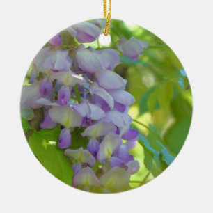 Ornamento De Cerâmica Purple Wisteria Blossoms Flor Ornament