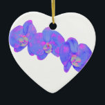 Ornamento De Cerâmica Púrpura aquarela Pintura orquídea<br><div class="desc">Pintura floral romântica de aquarela tropical. Arte original,  orquídeas rosa e roxa.</div>