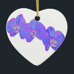 Ornamento De Cerâmica Púrpura aquarela Pintura orquídea<br><div class="desc">Pintura floral romântica de aquarela tropical. Arte original,  orquídeas rosa e roxa.</div>