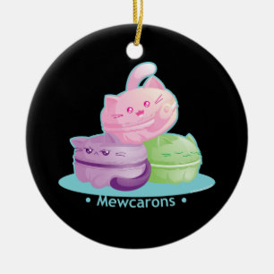 Ornamento De Cerâmica Purrista Pawfee: Gato bonito Macarons do gatinho