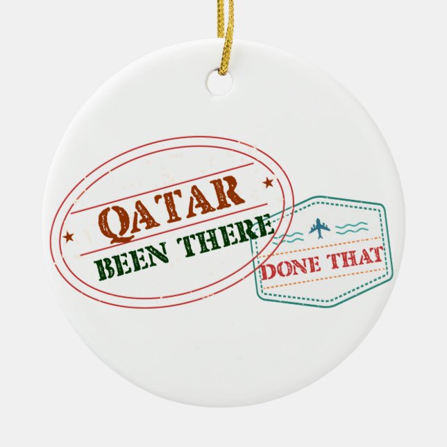 Ornamento De Cerâmica Qatar feito lá isso (Frente)